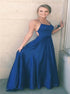 Spaghetti Straps Navy Blue Prom Dress LBQ1043